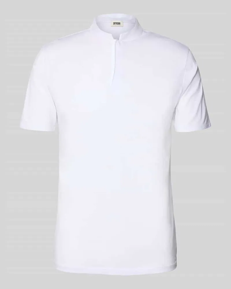 Drykorn Slim Fit Poloshirt mit Stehkragen Modell 'LOUIS Weiss