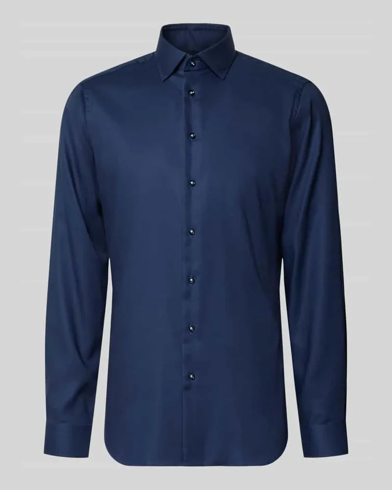 Christian Berg Slim Fit Business-Hemd mit Kentkragen Marine