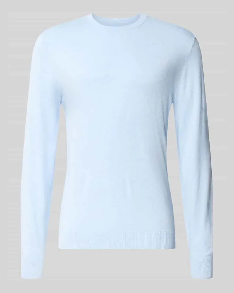 McNeal Strickpullover mit geripptem Rundhalsausschnitt Bleu