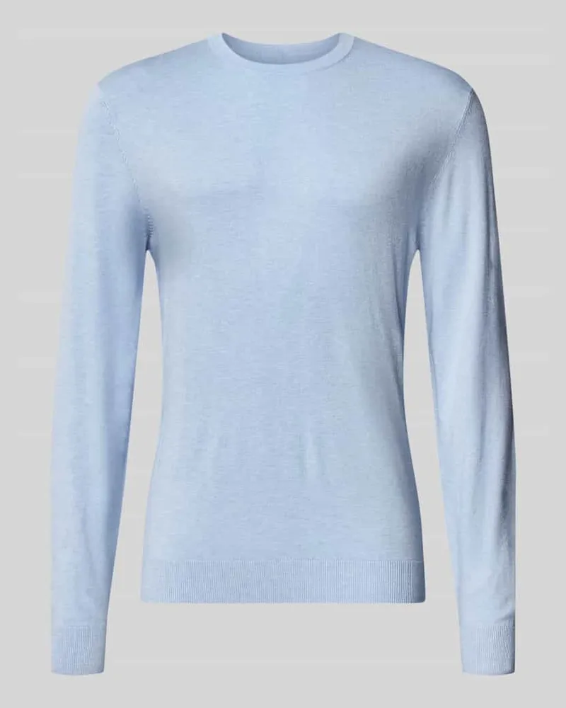 McNeal Strickpullover mit geripptem Rundhalsausschnitt Bleu