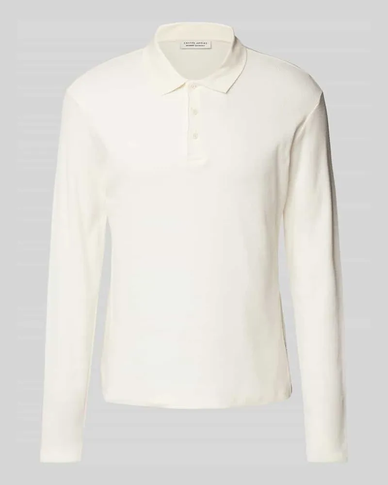 Casual Friday Slim Fit Poloshirt mit Label-Detail Modell 'ELIAS Offwhite