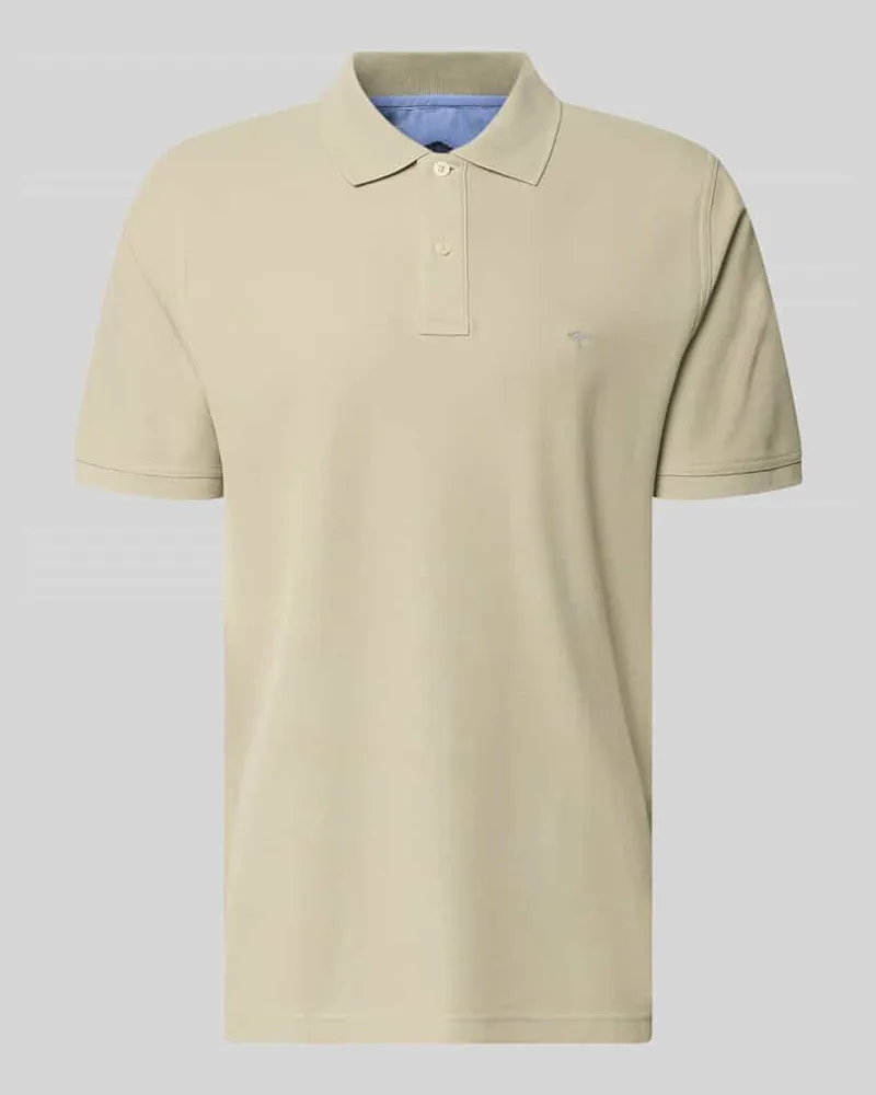Fynch-Hatton Regular Fit Poloshirt mit Label-Stitching Beige