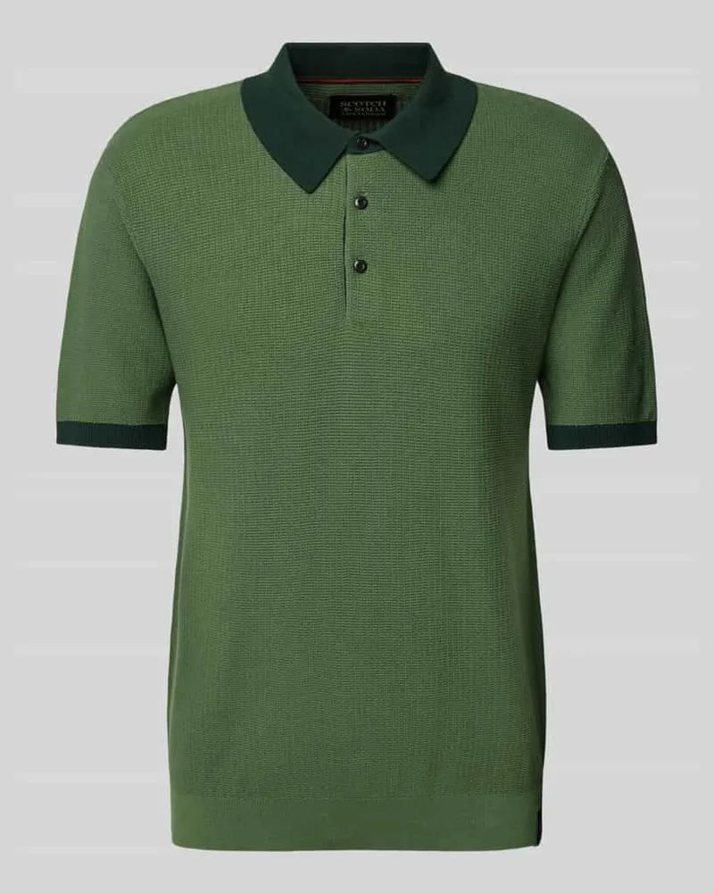 Scotch&Soda Regular Fit Poloshirt mit Strukturmuster Gruen