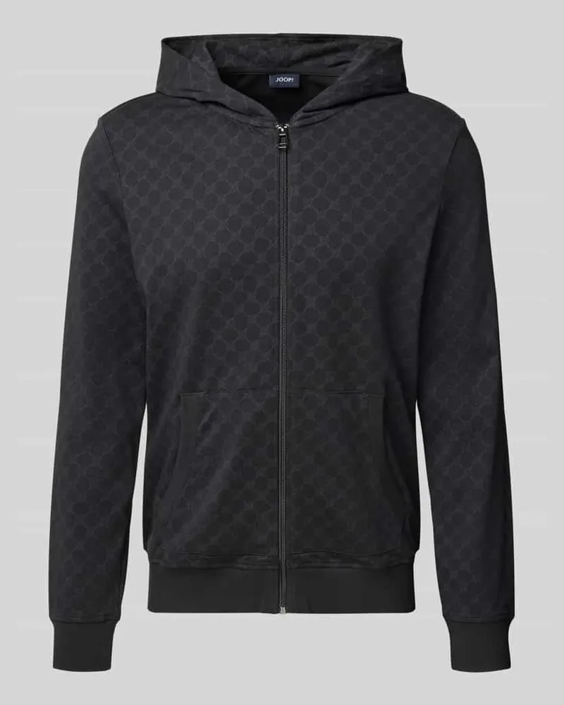 JOOP! Sweatjacke mit Logo-Muster und Kapuze Black