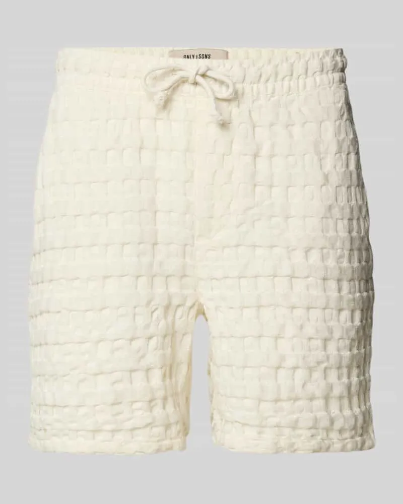 Only & Sons Regular Fit Sweatshorts mit Strukturmuster Modell 'TEL BRADDOCK Offwhite