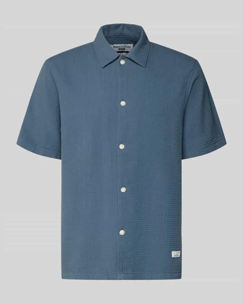 Marc O'Polo Regular Fit Freizeithemd aus reiner Baumwolle Rauchblau