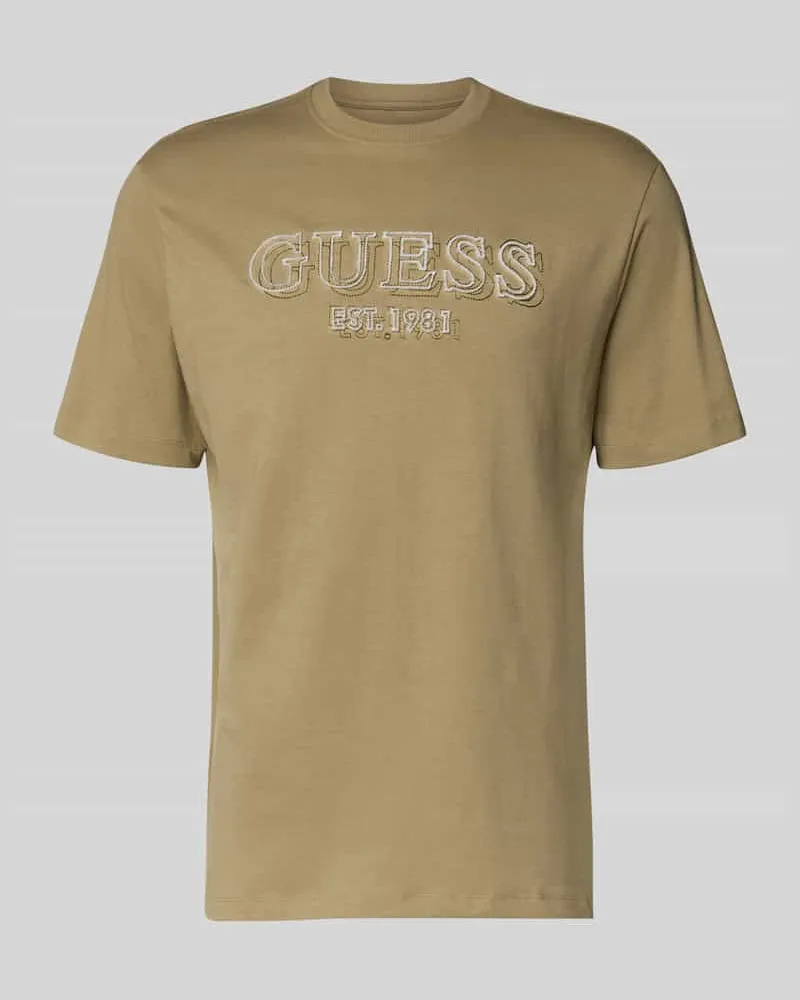 Guess T-Shirt mit Label-Detail Khaki