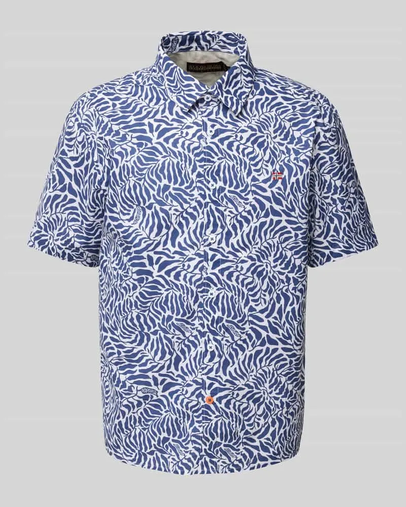 Napapijri Slim Fit Freizeithemd mit Logo-Stitching 