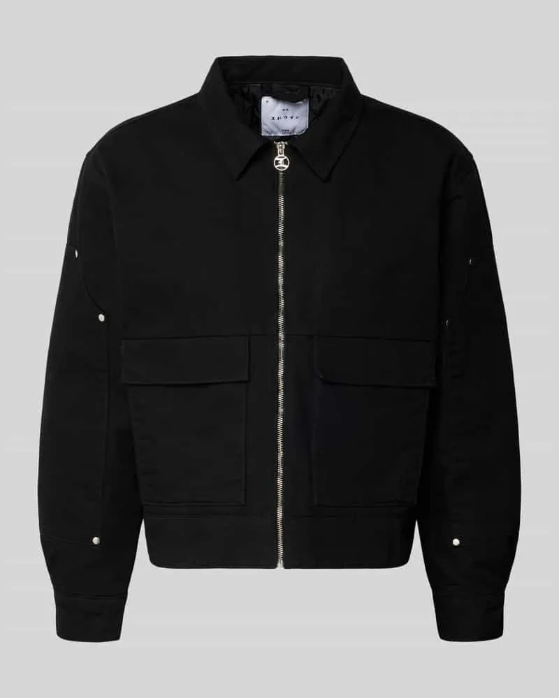 Edwin Jeans Jacke aus Wolle mit Pattentaschen Modell 'DOGMA WORK JACKET Black