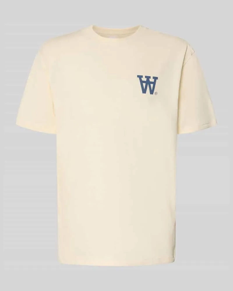 Wood Wood Relaxed Fit T-Shirt mit Logo-Print Modell 'Liam Offwhite