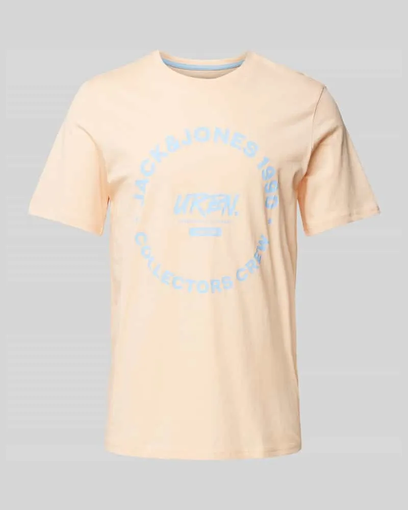 Jack & Jones T-Shirt mit Label-Print Modell 'SIMON Apricot