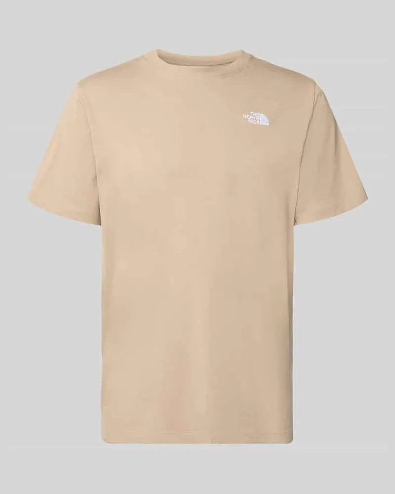 The North Face T-Shirt mit Label-Stitching und Rundhalsausschnitt Taupe