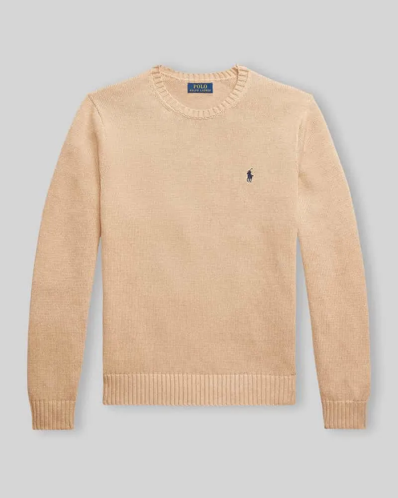 Ralph Lauren Relaxed Fit Pullover aus reiner Baumwolle Camel