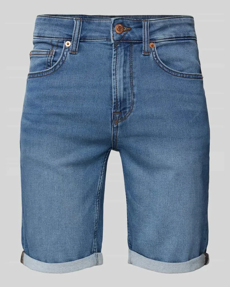 Only & Sons Jeansshorts in unifarbenem Design Blau