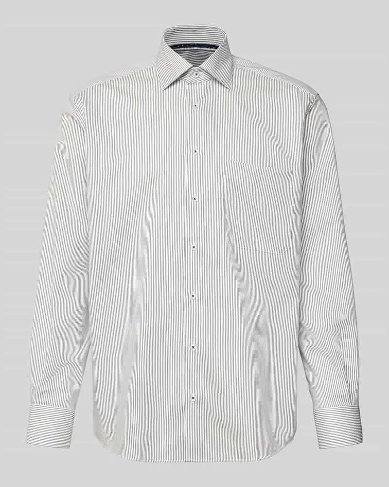 Eterna Comfort Fit Business-Hemd aus Baumwolle mit Kentkragen Marine