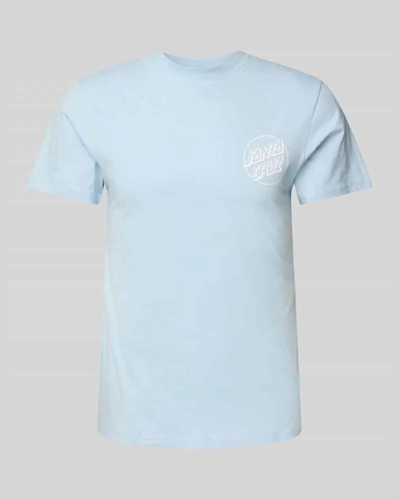 Santa Cruz T-Shirt mit Label-Print Hellblau