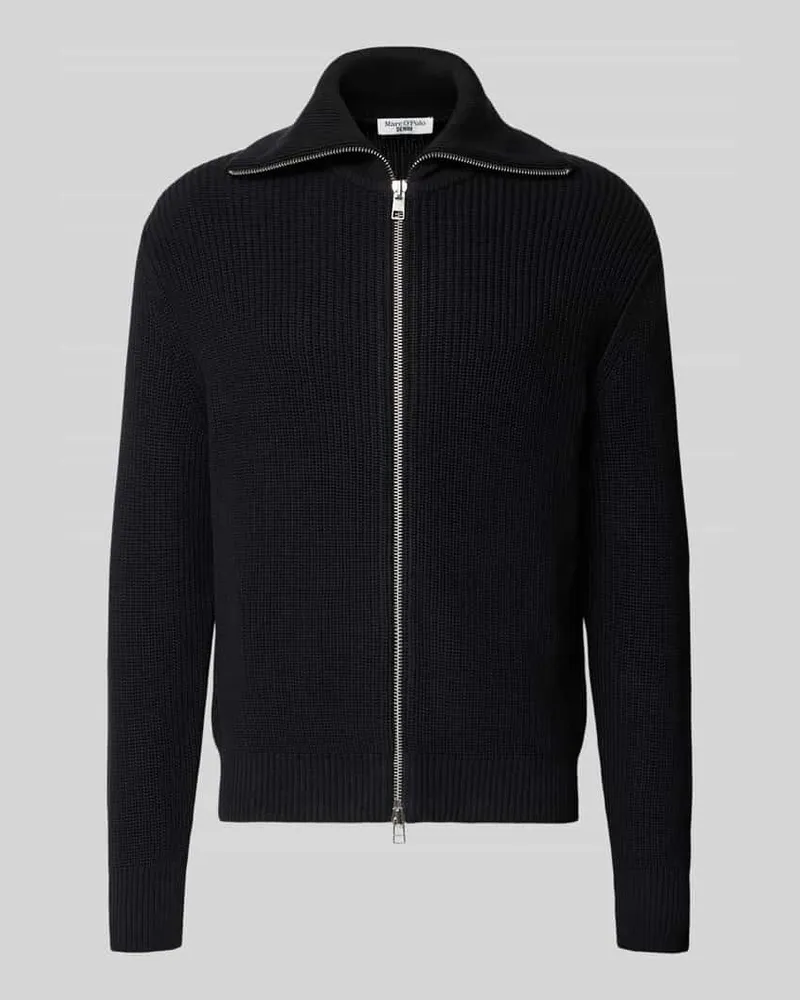 Marc O'Polo Strickjacke mit Zweiwege Reißverschluss Black