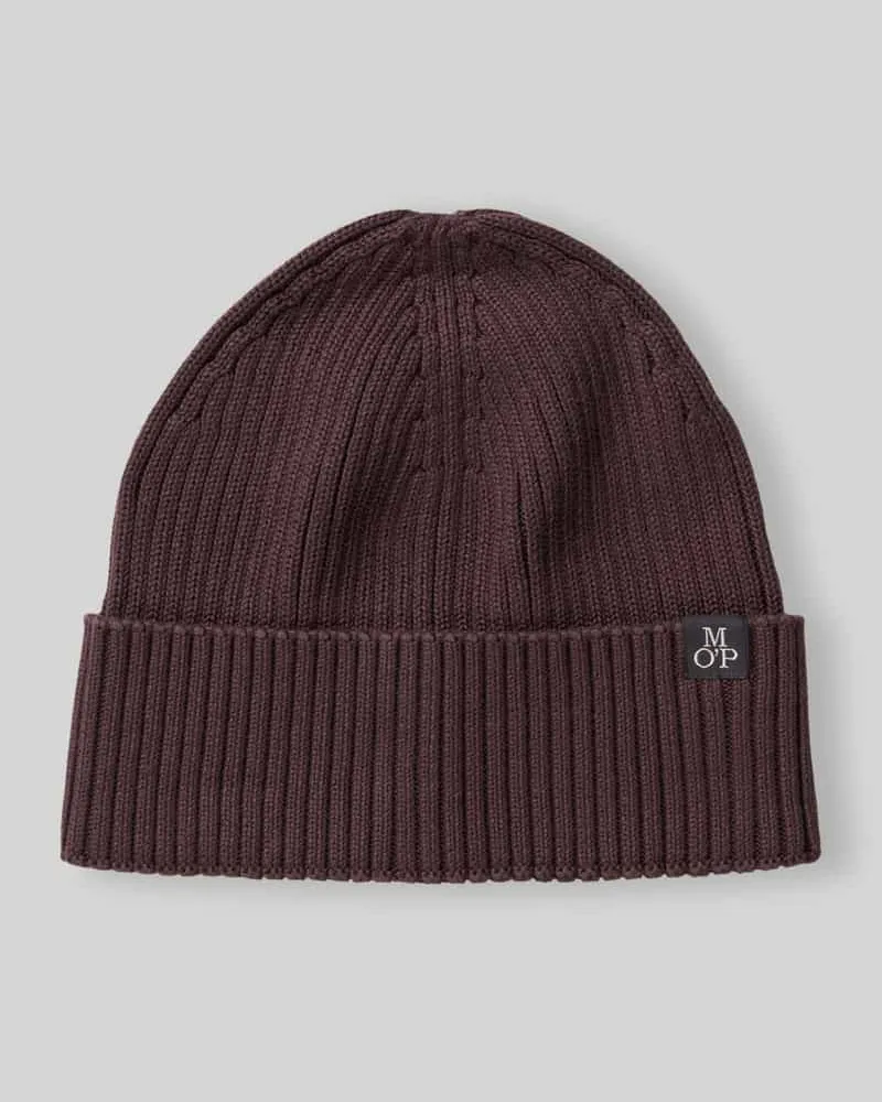 Marc O'Polo Mütze mit Label-Patch Bordeaux