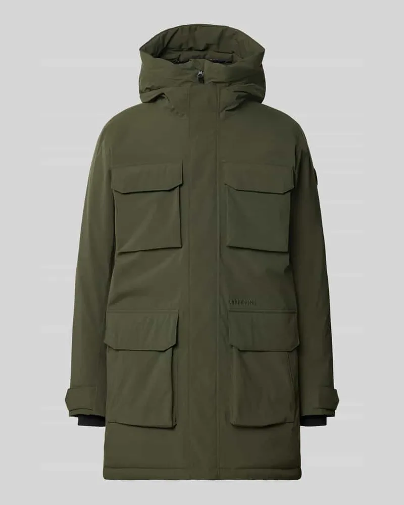 Didriksons 1913 Parka mit Kapuze und Pattentaschen Modell 'AIDEN Oliv