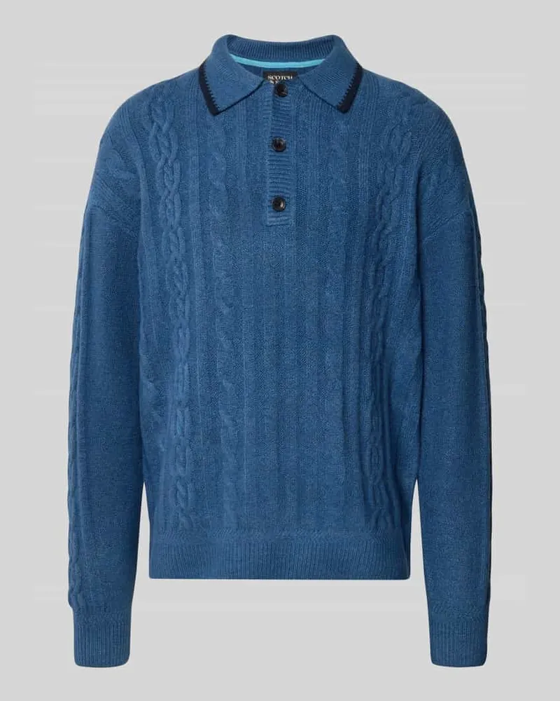 Scotch&Soda Regular Fit Strickpullover mit Woll-Anteil Bleu
