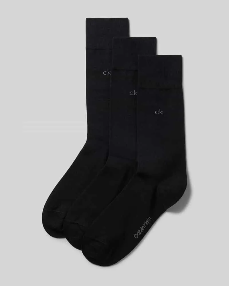Calvin Klein Socken aus Baumwoll-Mix im 3er-Pack Black