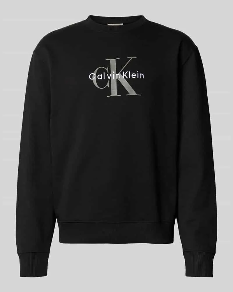 Calvin Klein Regular Fit Sweatshirt mit Logo-Print Modell 'Terry Black