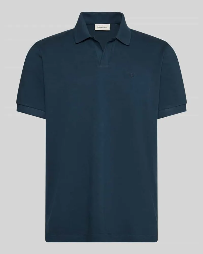 Calvin Klein Regular Fit Poloshirt aus reiner Baumwolle Marine