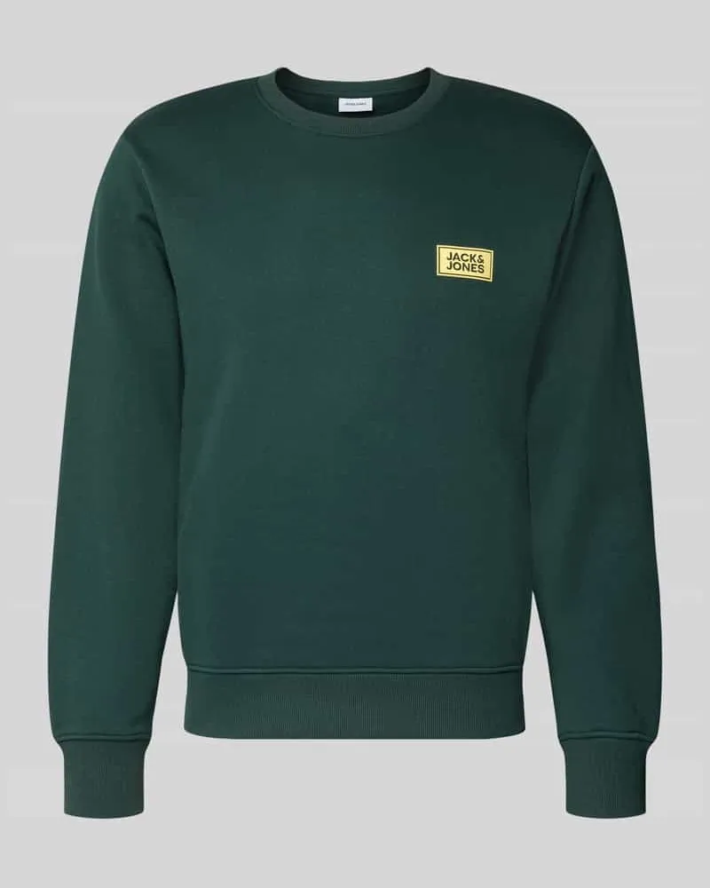 Jack & Jones Sweatshirt mit Label-Print Modell 'RUSH Dunkelgruen