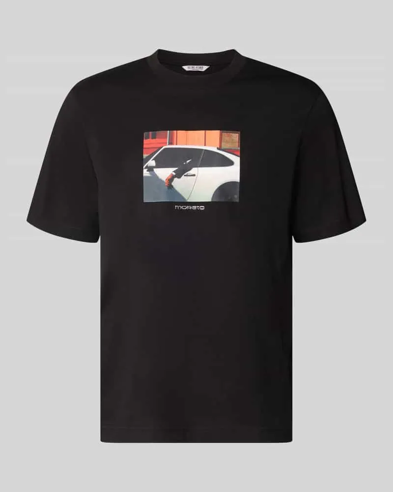 Antony Morato Relaxed Fit T-Shirt aus reiner Baumwolle mit Motiv-Print Black