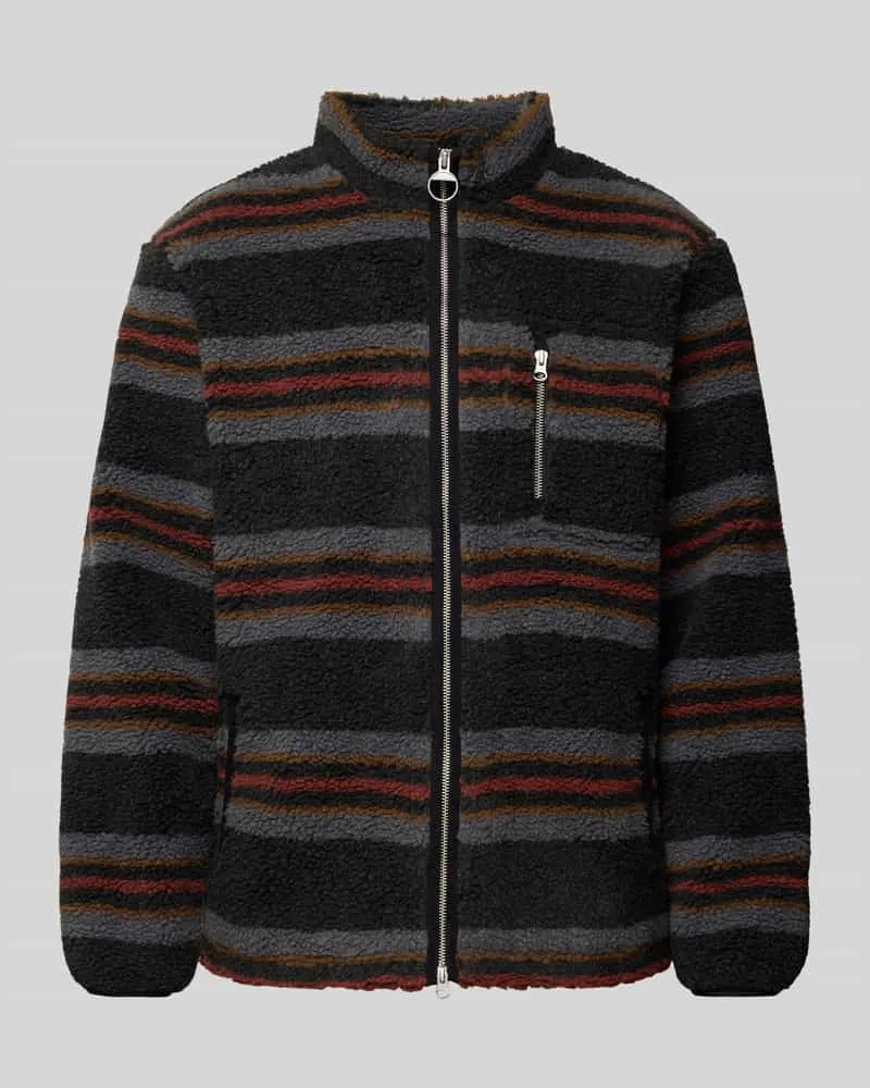 Barbour Relaxed Fit Fleecejacke mit Stehkragen Black