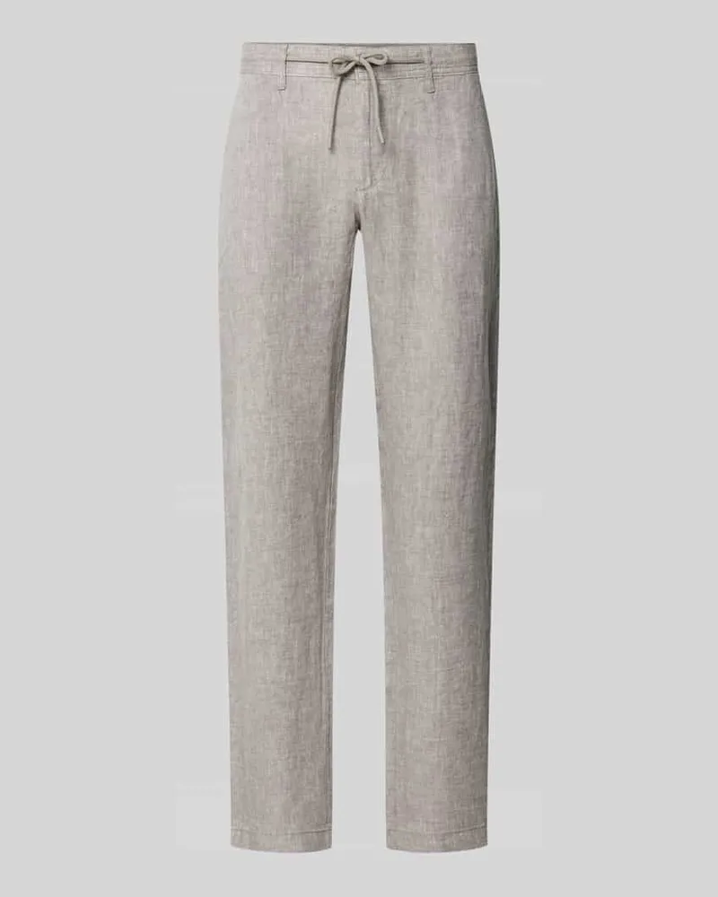 McNeal Regular Fit Leinenhose mit Schnürung Hellgrau