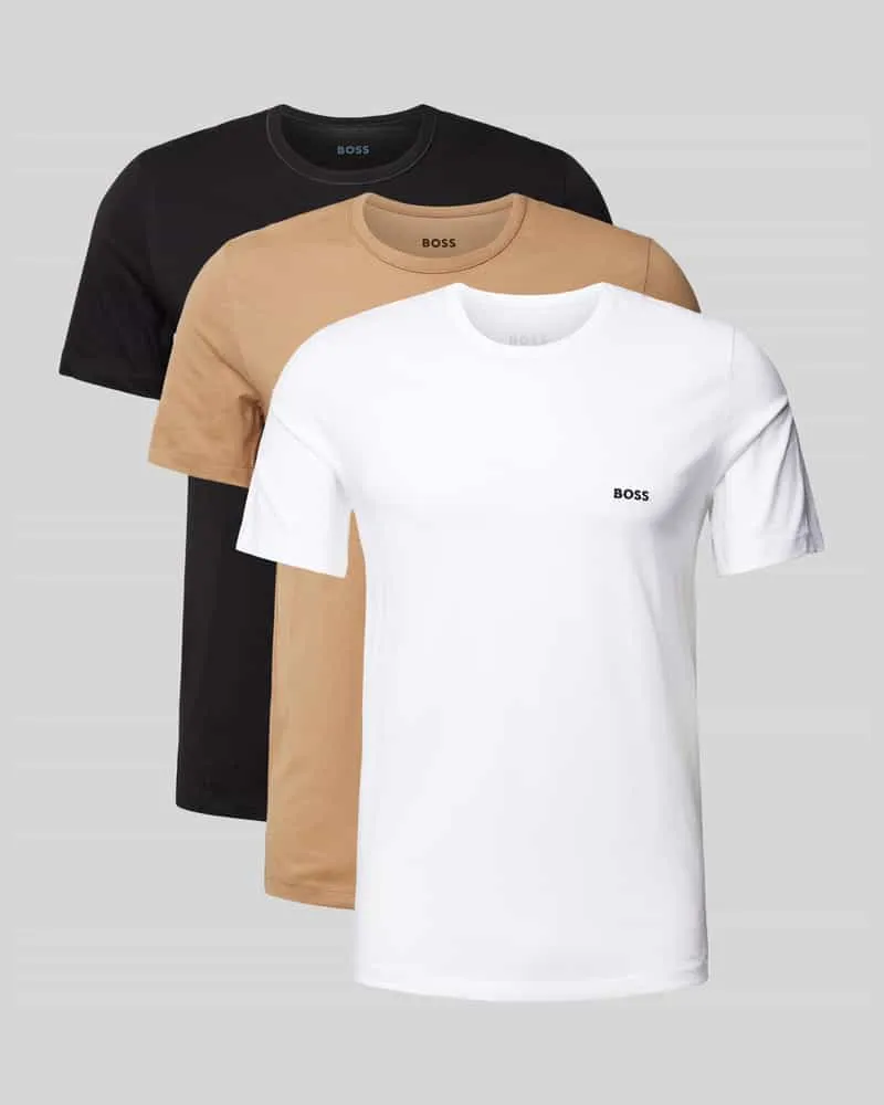 HUGO BOSS T-Shirt mit Label-Stitching im 3er-Pack Modell 'Classic 
