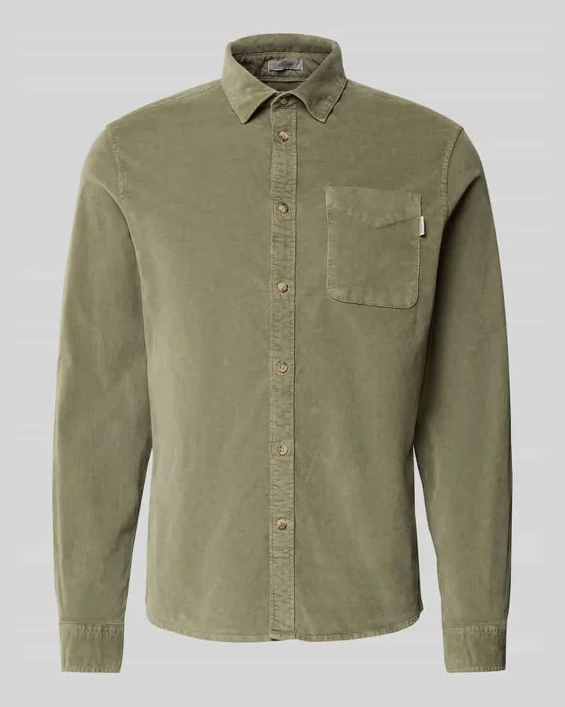 Pepe Jeans Regular Fit Freizeithemd aus Baumwoll-Mix Modell 'CLAYTON Dunkelgruen
