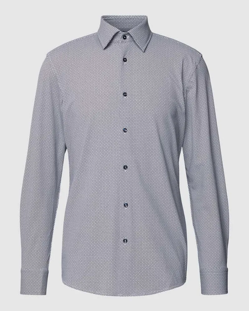 HUGO BOSS Slim Fit Business-Hemd mit Strukturmuster 