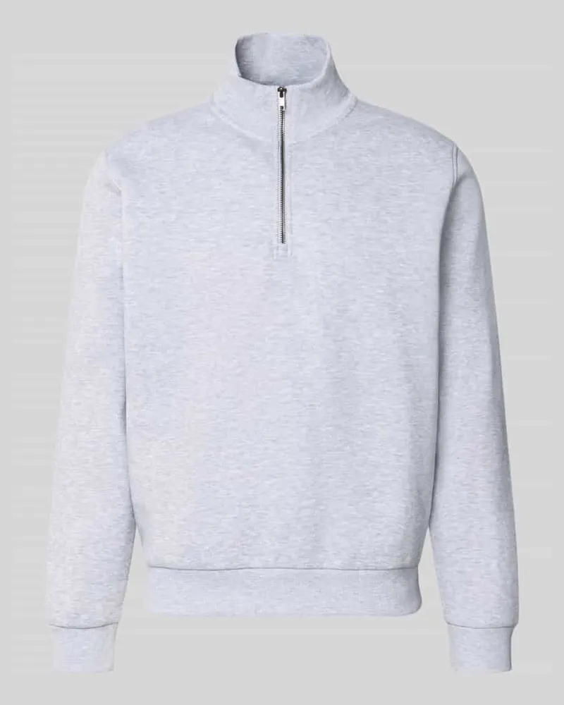 Jack & Jones Regular Fit Sweatshirt mit Baumwoll-Anteil Modell 'Bradley Hellgrau