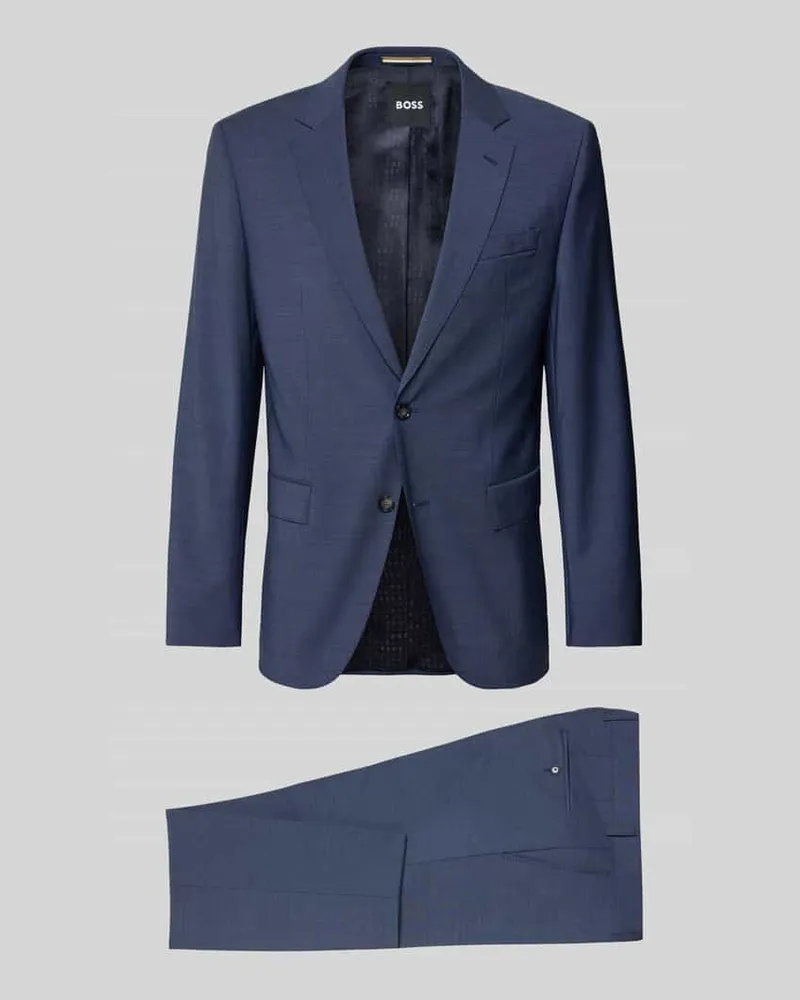 HUGO BOSS Slim Fit Anzug aus reiner Schurwolle Modell 'H-HUGE-2PCS-253 Blau