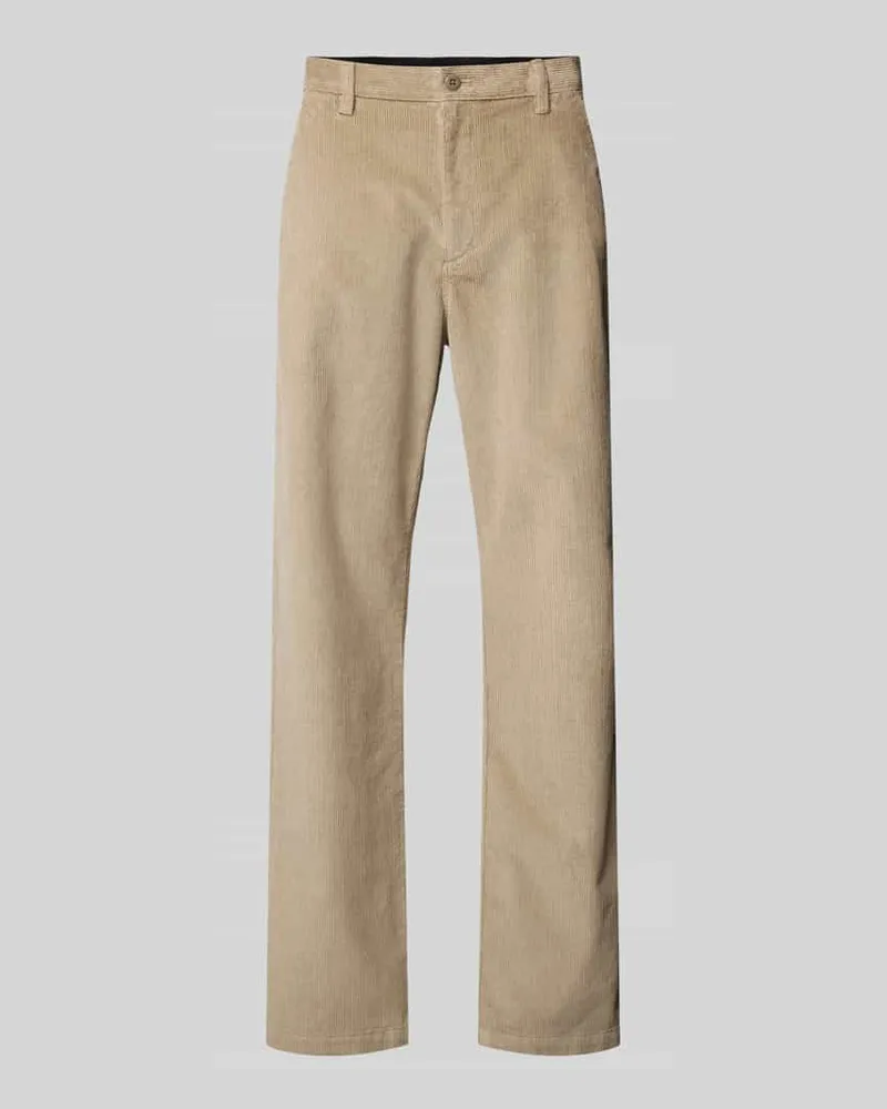 Calvin Klein Straight Fit Cordhose mit Eingrifftaschen Beige