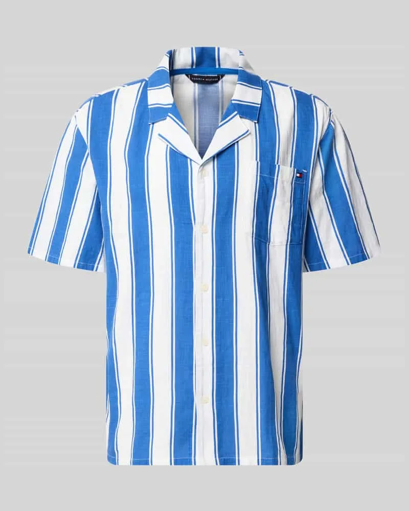 Tommy Hilfiger Regular Fit Freizeithemd aus reiner Baumwolle Modell 'WOVEN BOWLING Royal