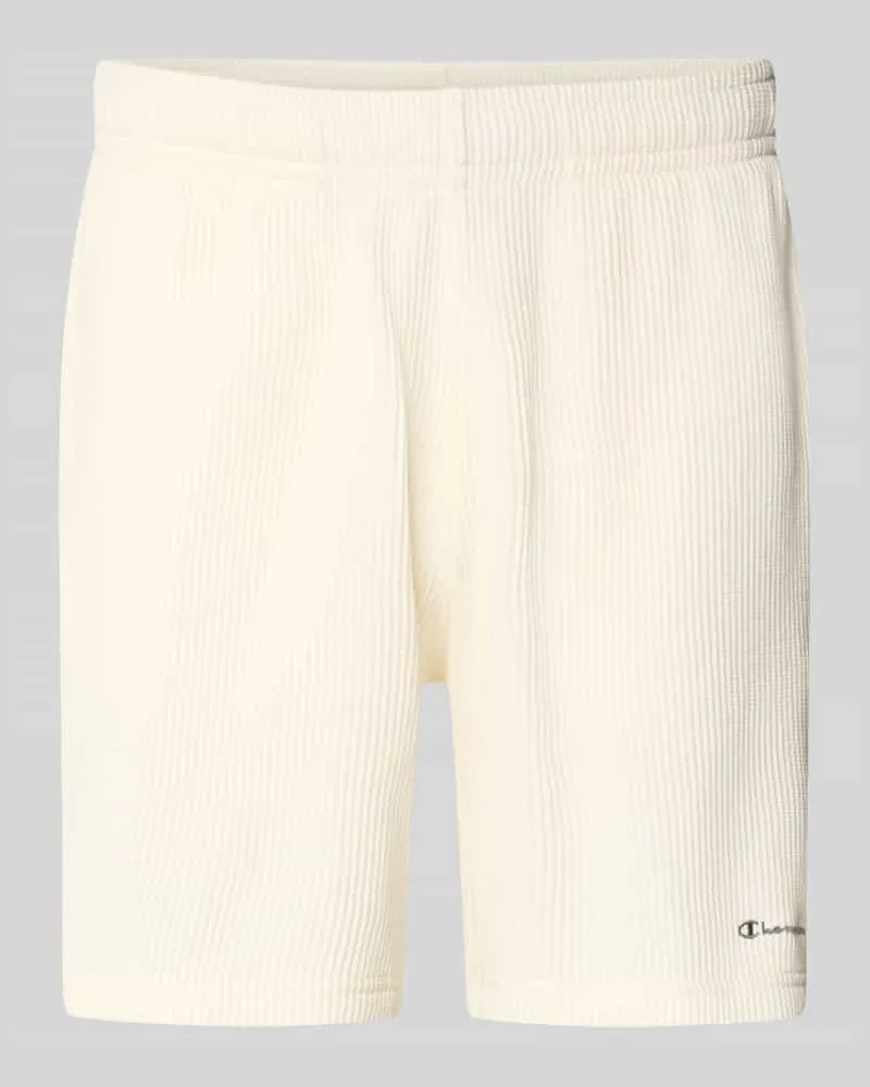 Champion Shorts mit Strukturmuster und elastischem Bund Offwhite