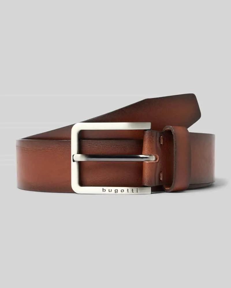 Bugatti Gürtel aus Leder mit Dornschließe Modell Cognac