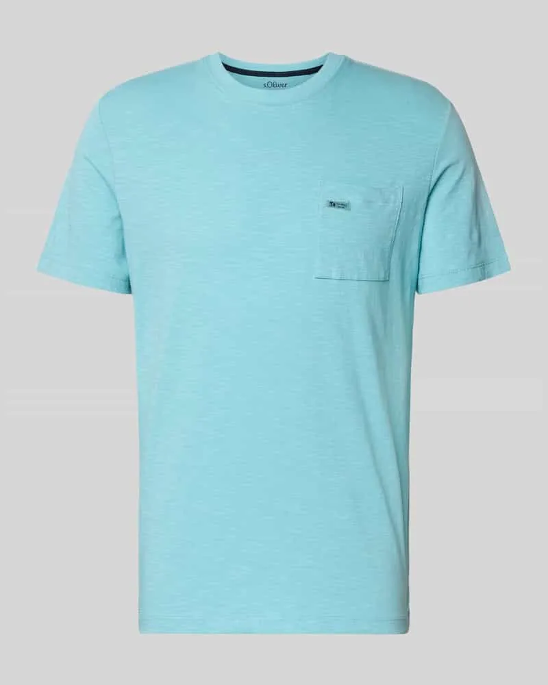 S.Oliver Regular Fit T-Shirt aus reiner Baumwolle Tuerkis