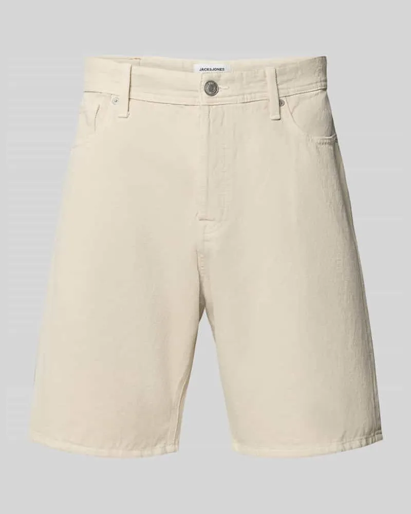 Jack & Jones Loose Fit Jeansshorts mit Eingrifftaschen Modell 'TONY Beige