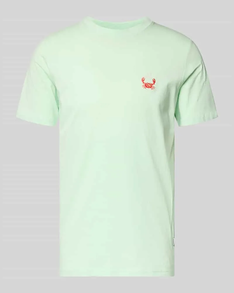 Lindbergh T-Shirt mit Stitching und Rundhalsausschnitt Hellgruen