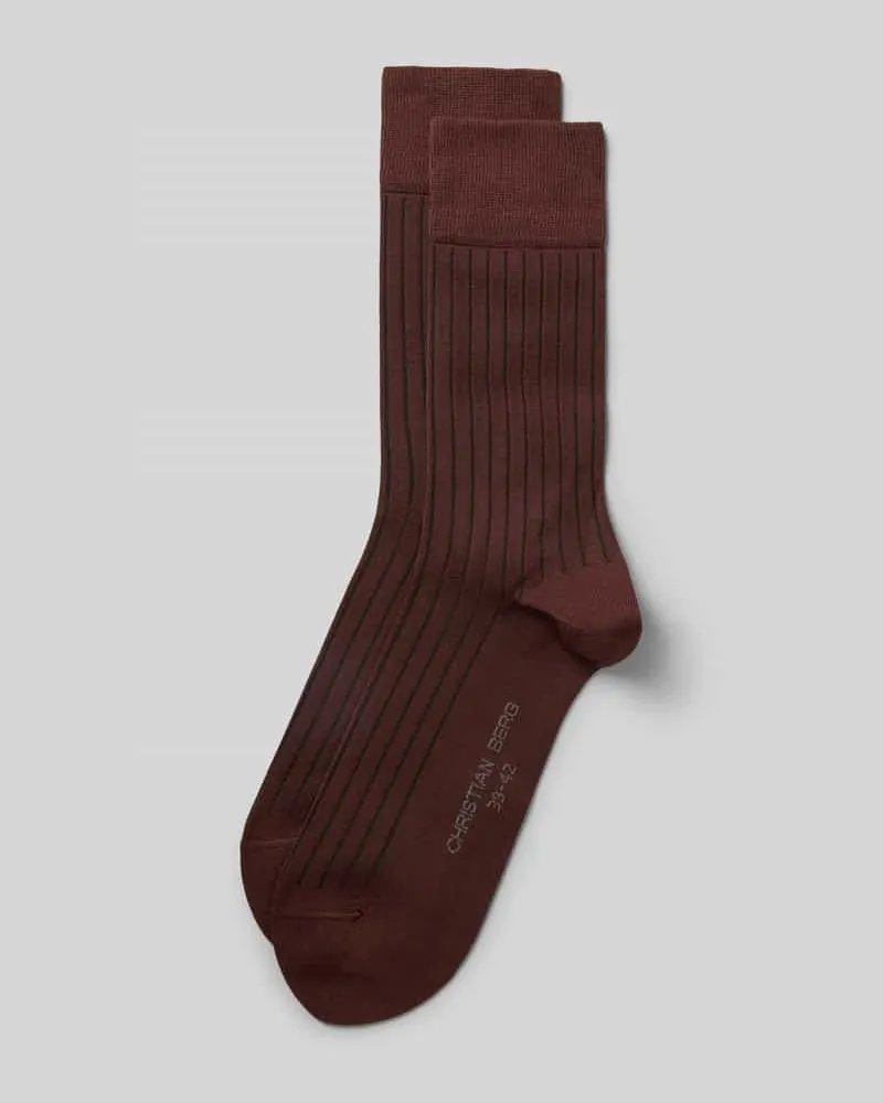 Christian Berg Socken aus Baumwoll-Mix im 2er-Pack Schoko