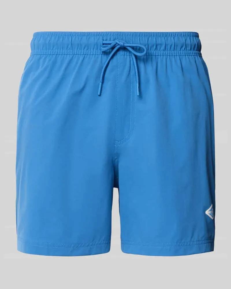Jack & Jones Straight Fit Badeshorts mit Logo-Detail Modell 'Maui Blau