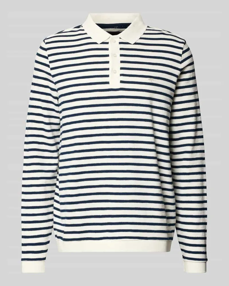 Fynch-Hatton Sweatshirt im Allover-Look mit Polokragen Offwhite