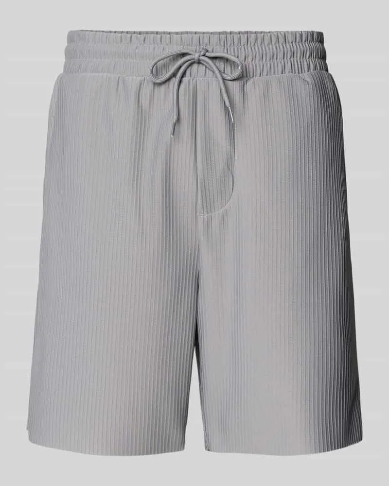 Only & Sons Regular Fit Sweatshorts mit Feinripp Modell 'DRUM LIFE Hellgrau