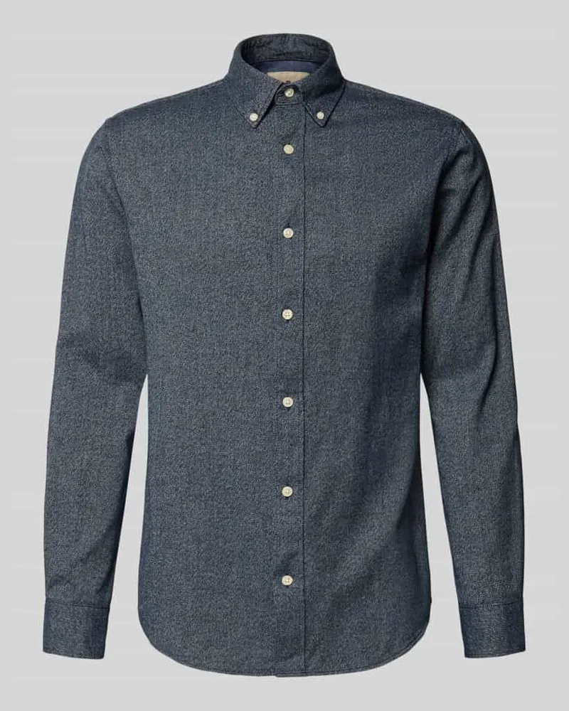 Jack & Jones Freizeithemd mit Knopfleiste Modell 'LUBARKLEY Marine