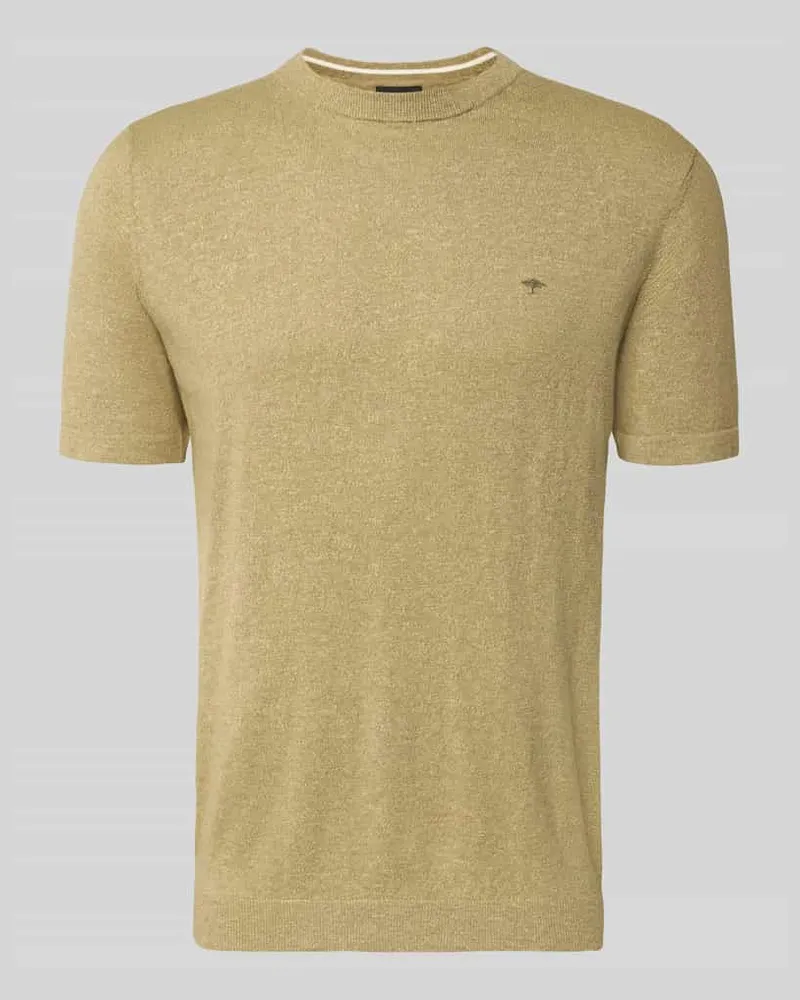 Fynch-Hatton Regular Fit T-Shirt mit Leinen-Anteil in Strick-Optik Hellgruen