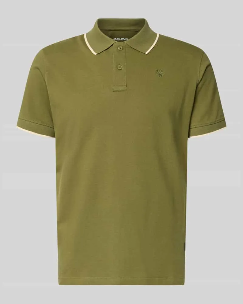 Blend Regular Fit Poloshirt mit Logo-Stitching Modell 'Hedin Oliv